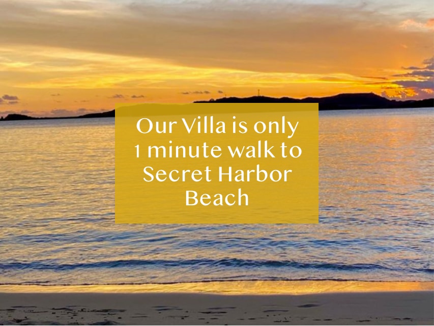 Secret Haven Villa is only 5 minutes walk from the beach